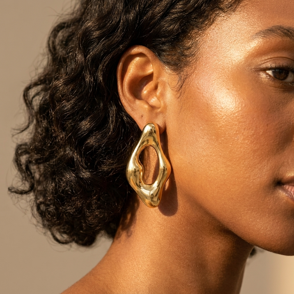 Gold Chunky Statement Earrings