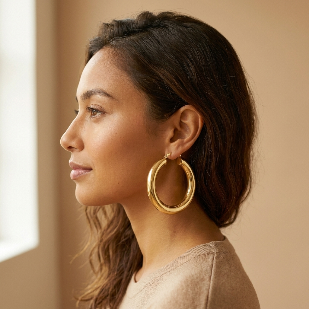 Gold XL Chunky Hoop Earrings