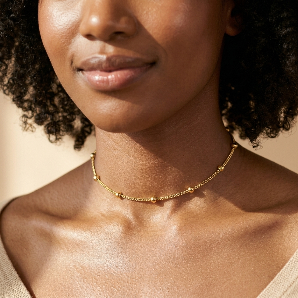 Gold Beaded Choker