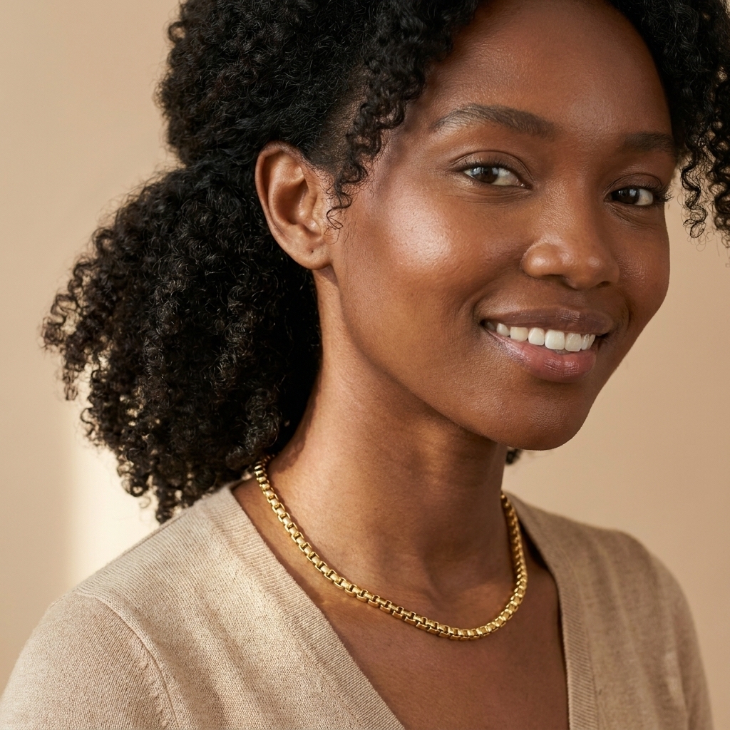 Gold Box Chain Necklace