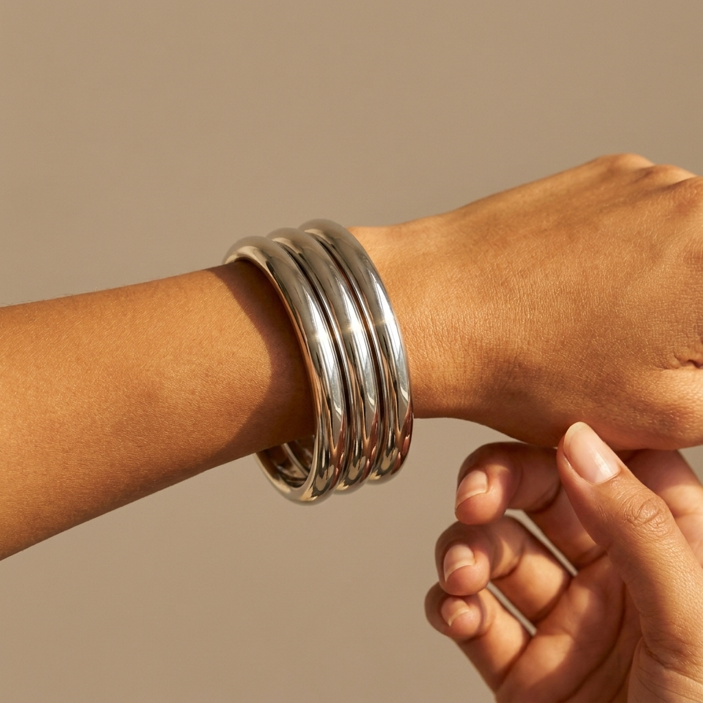 Silver Bangle Set