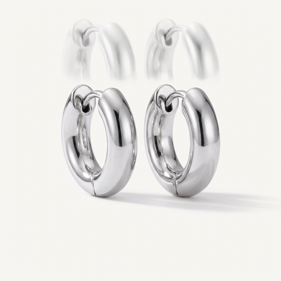 Silver Chunky Hoop Earrings