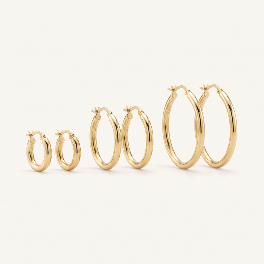 Gold Hoop Earring Set