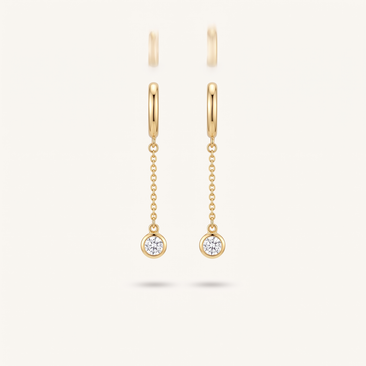 Gold CZ Drop Earrings product studio shot