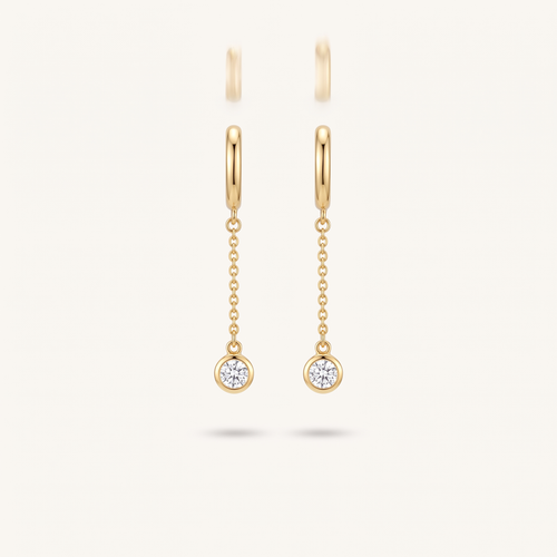 Gold CZ Drop Earrings product studio shot