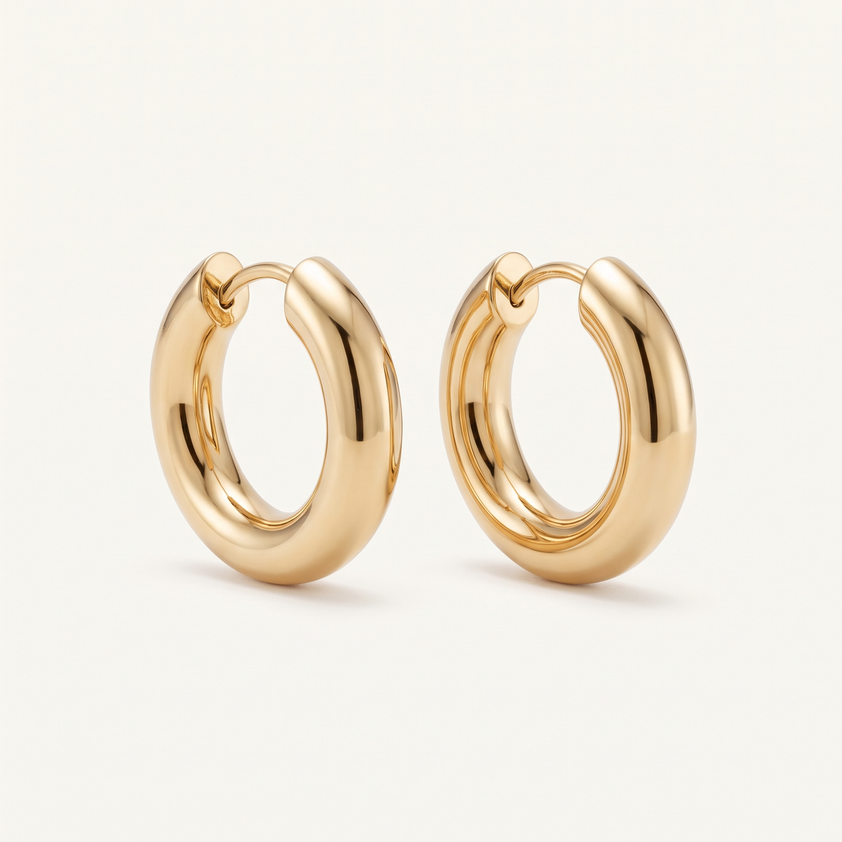 Gold Chunky Dome Hoop Earrings