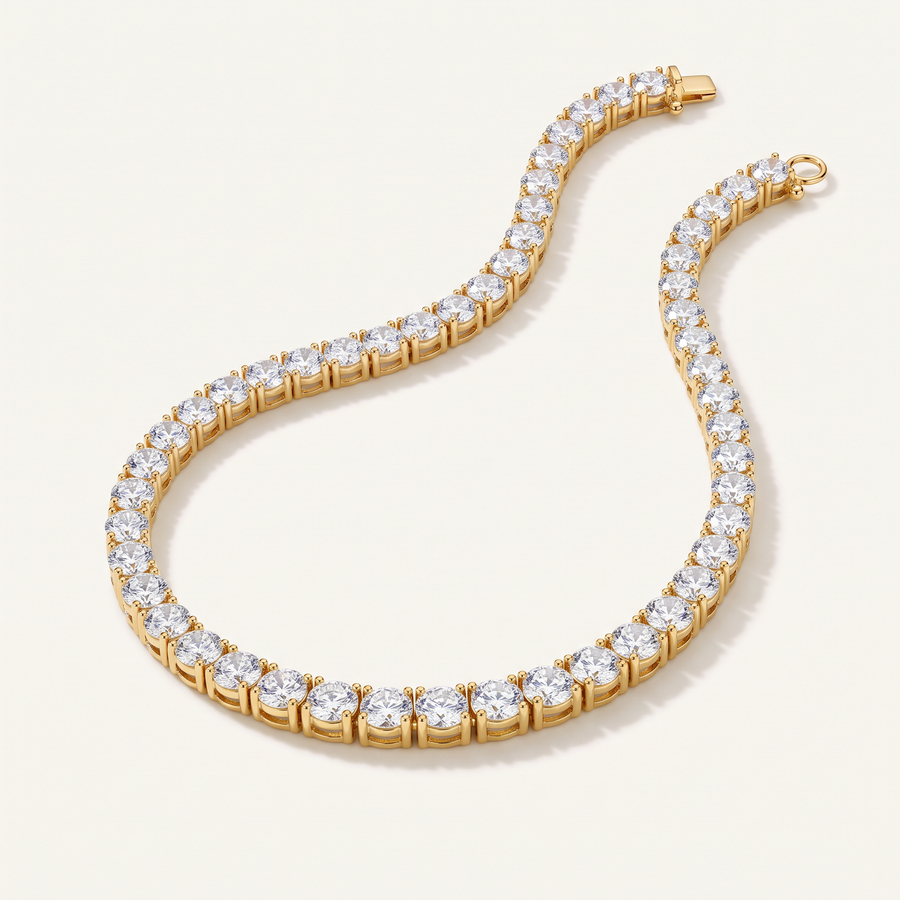 Gold CZ Tennis Necklace