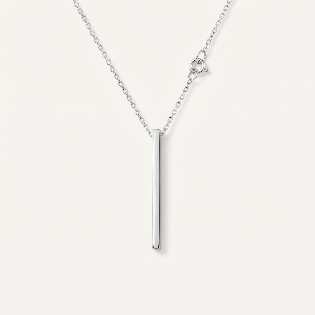 Silver Bar Pendant Necklace