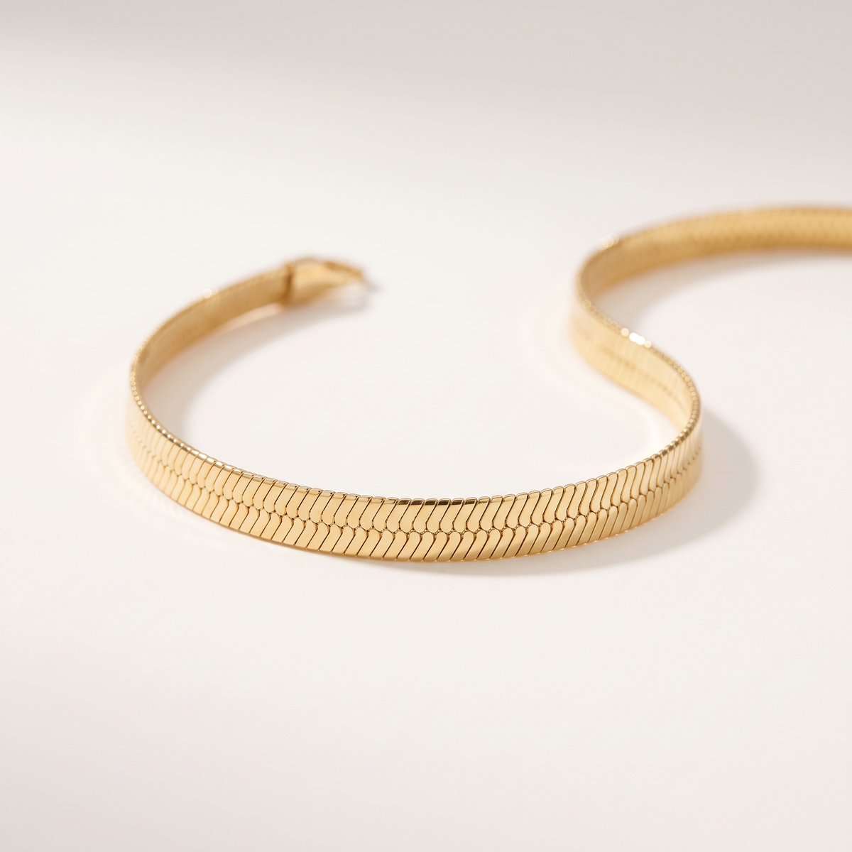 Gold Herringbone Chain Bracelet