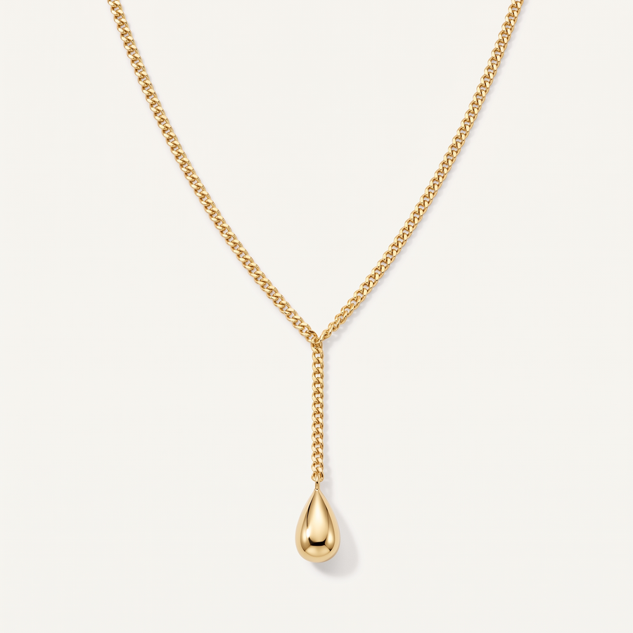 Gold Y-Drop Lariat Necklace