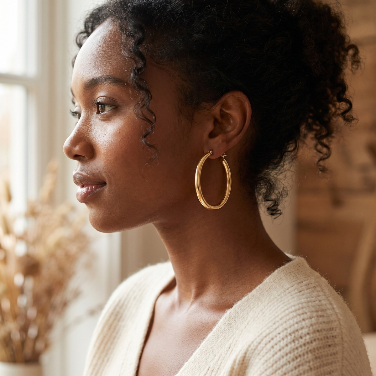 Gold Hoop Earring Set