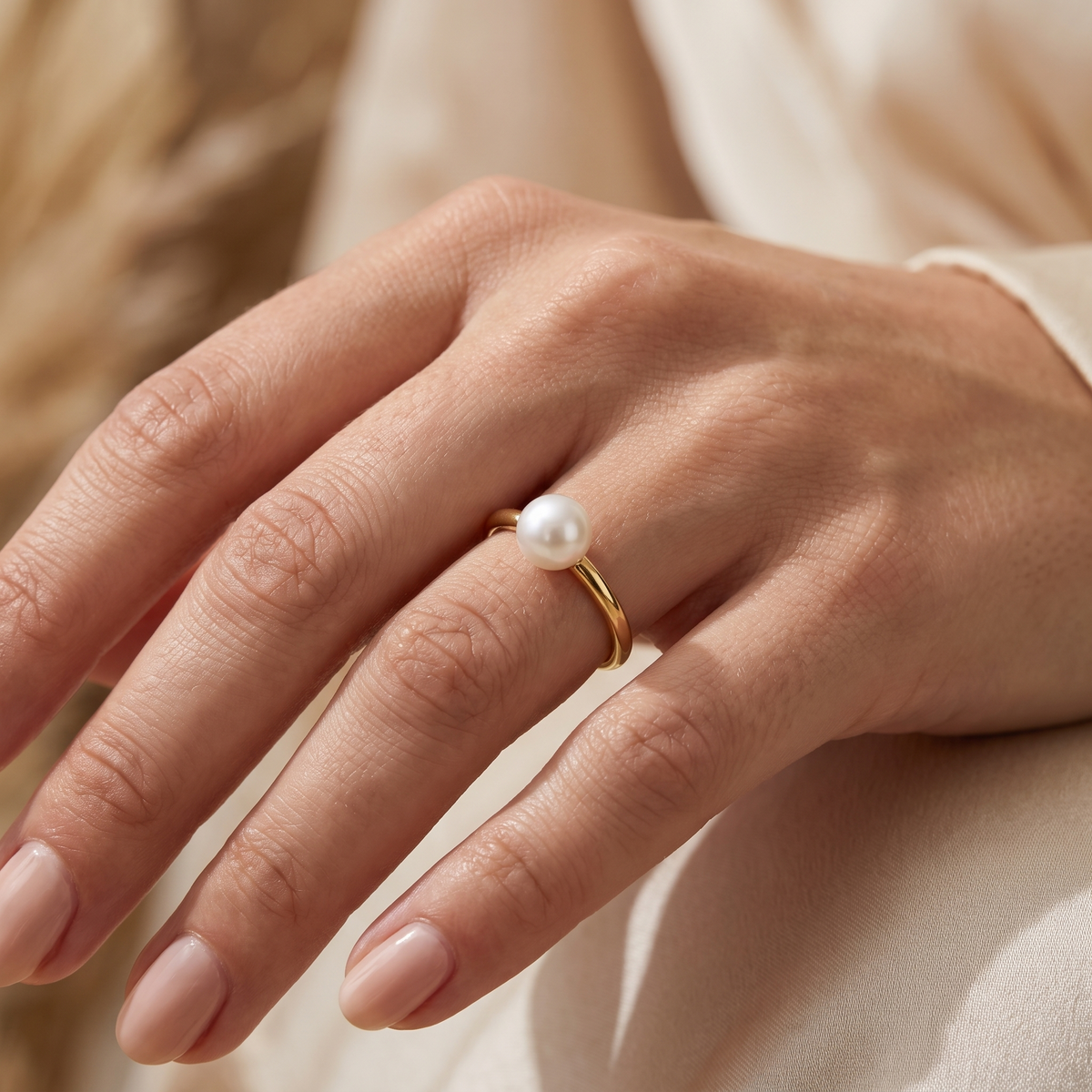 Gold Pearl Ring