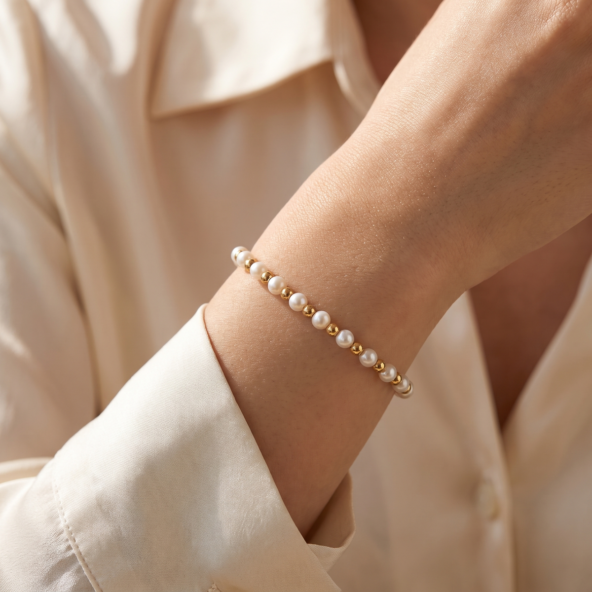 Gold Pearl Bracelet