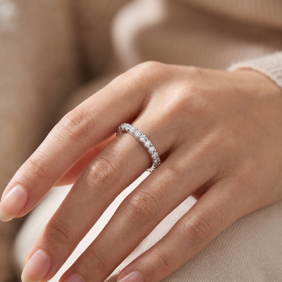Silver CZ Eternity Ring