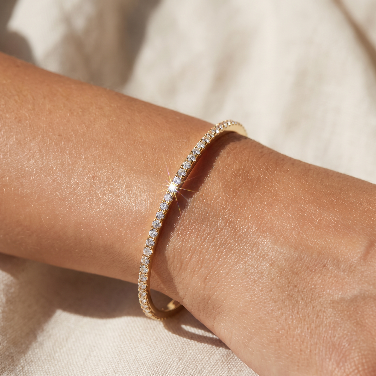 Gold CZ Bangle