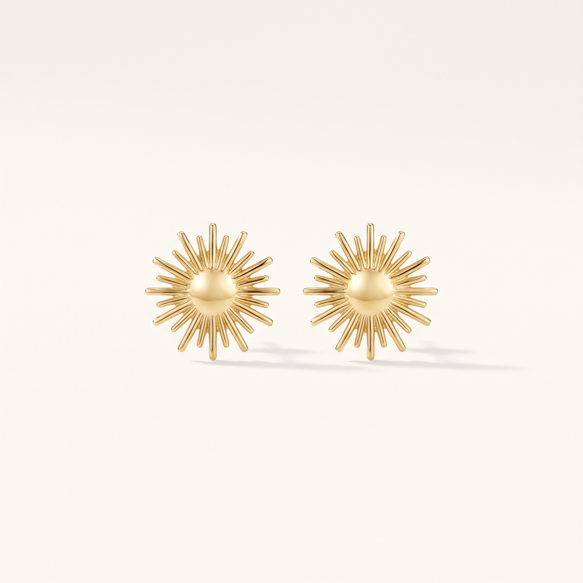 Gold Sun Stud Earrings product studio shot