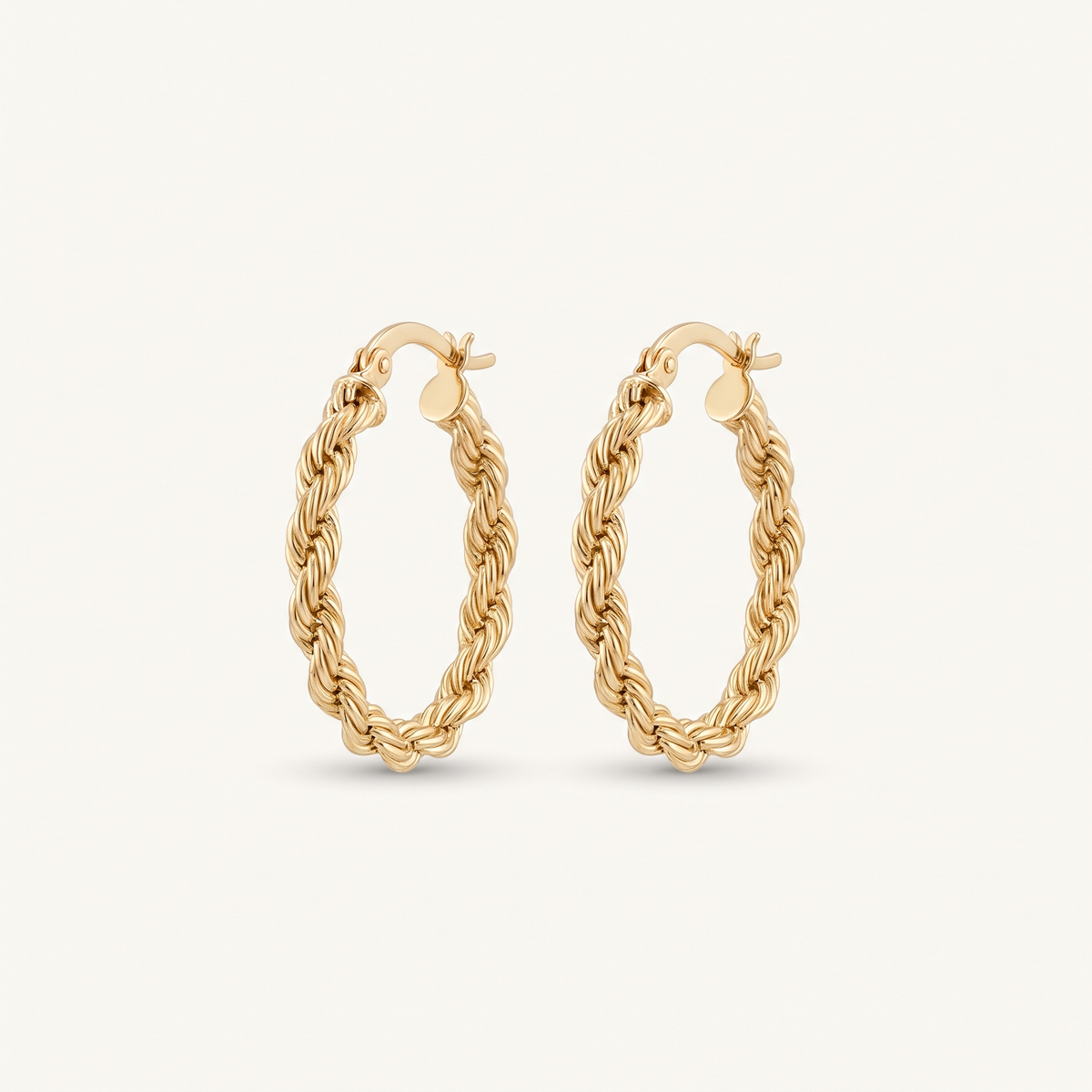 Gold Twisted Hoop Earrings