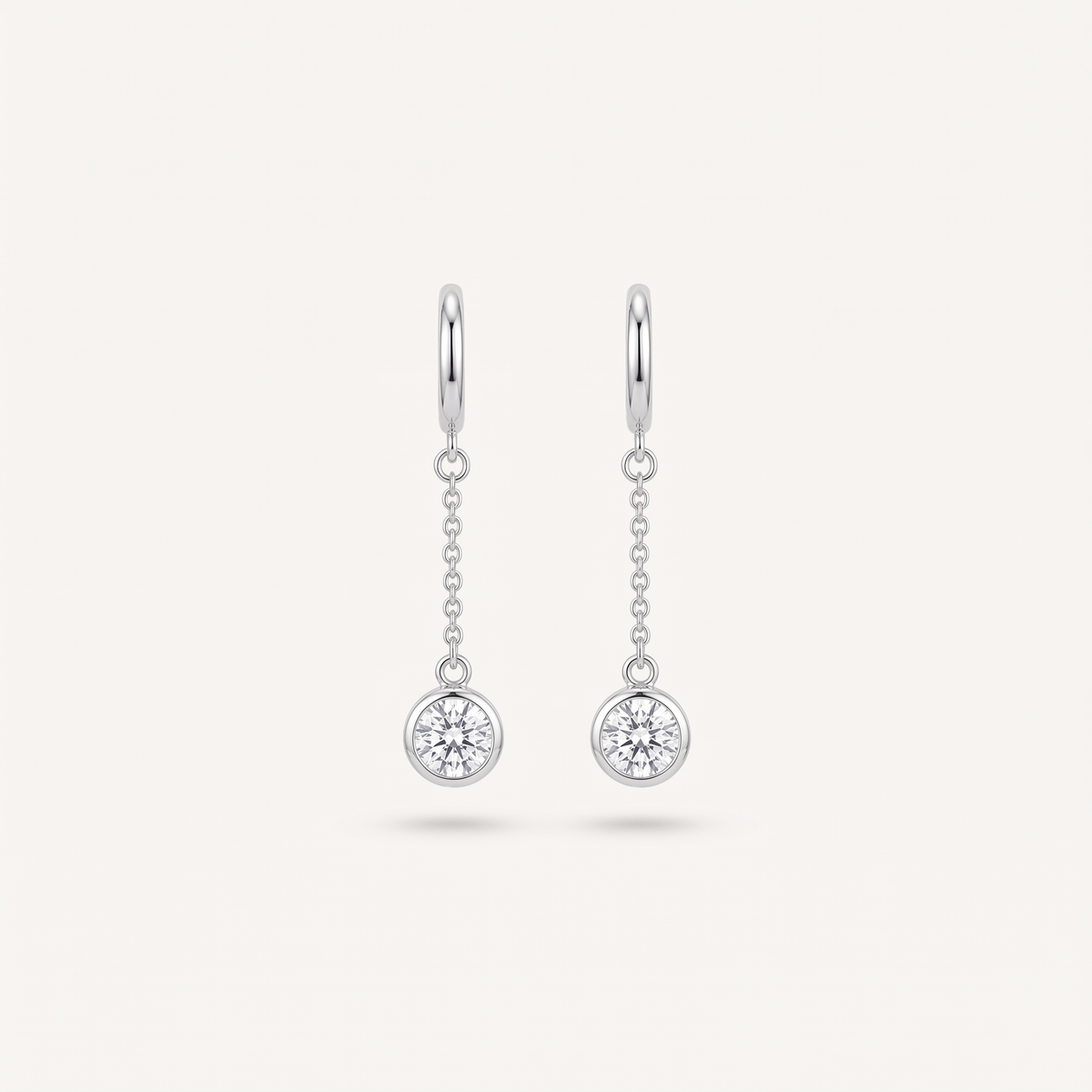 Silver CZ Drop Earrings product studio shot