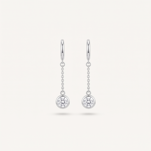 Silver CZ Drop Earrings product studio shot