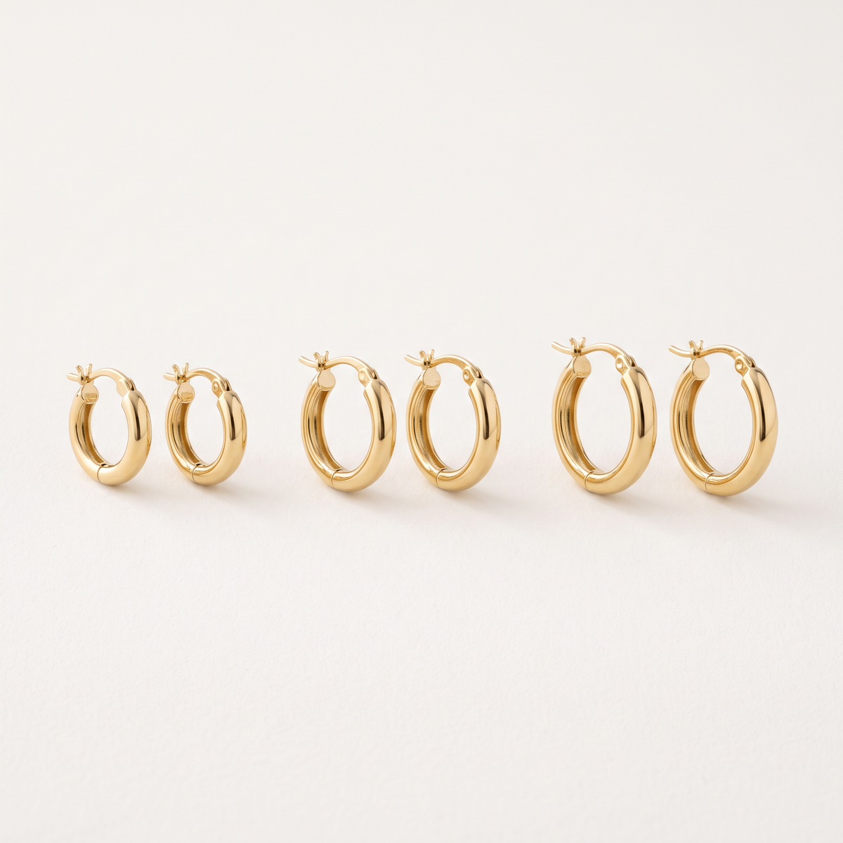 Gold Huggie Hoop Set