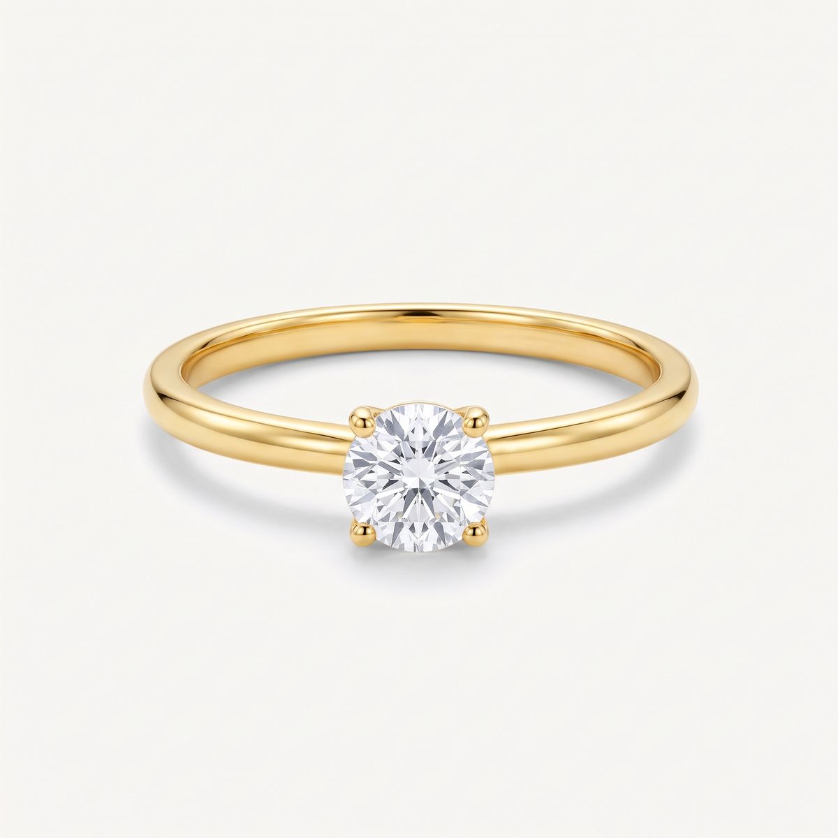 Gold CZ Solitaire Ring