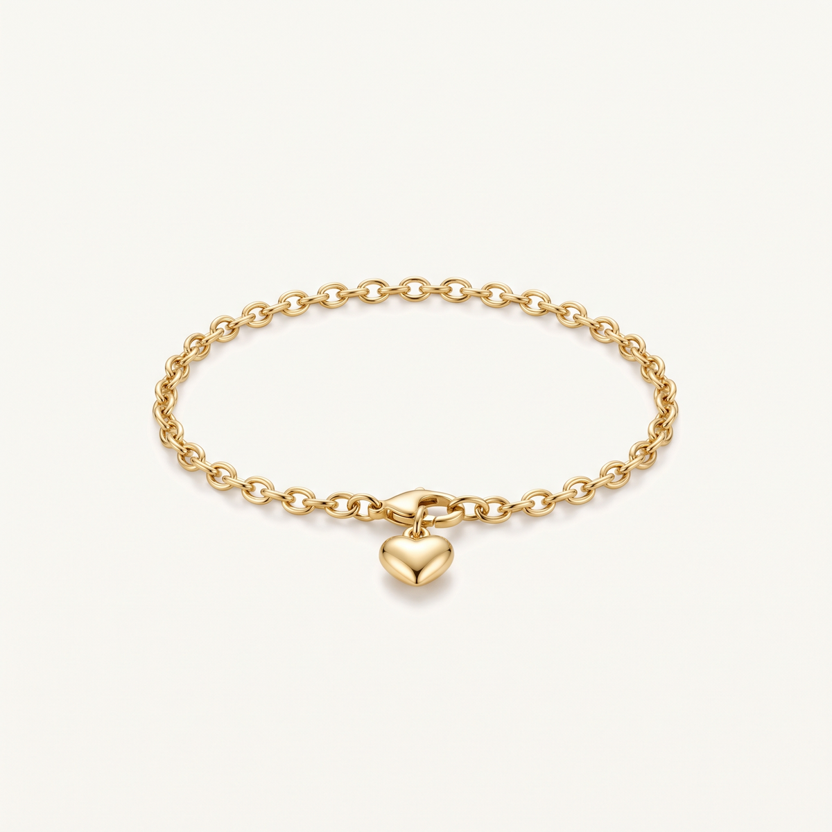 Gold Heart Charm Bracelet