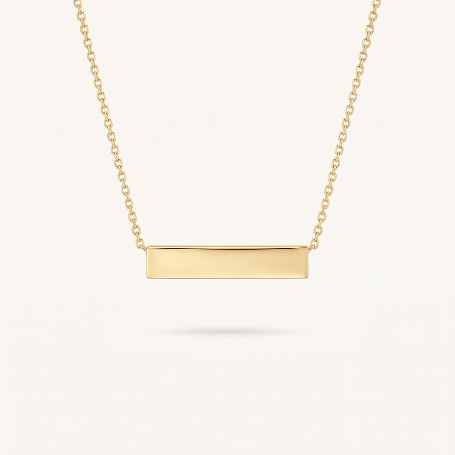 Gold Bar Pendant Necklace