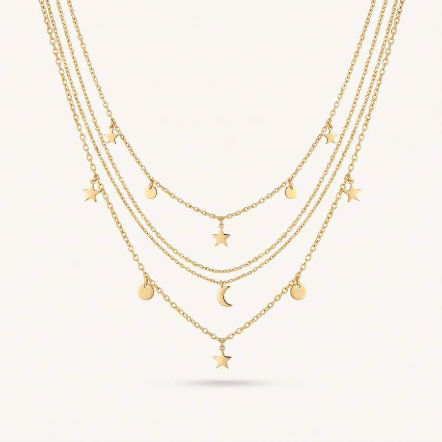 Gold Triple Layered Necklace