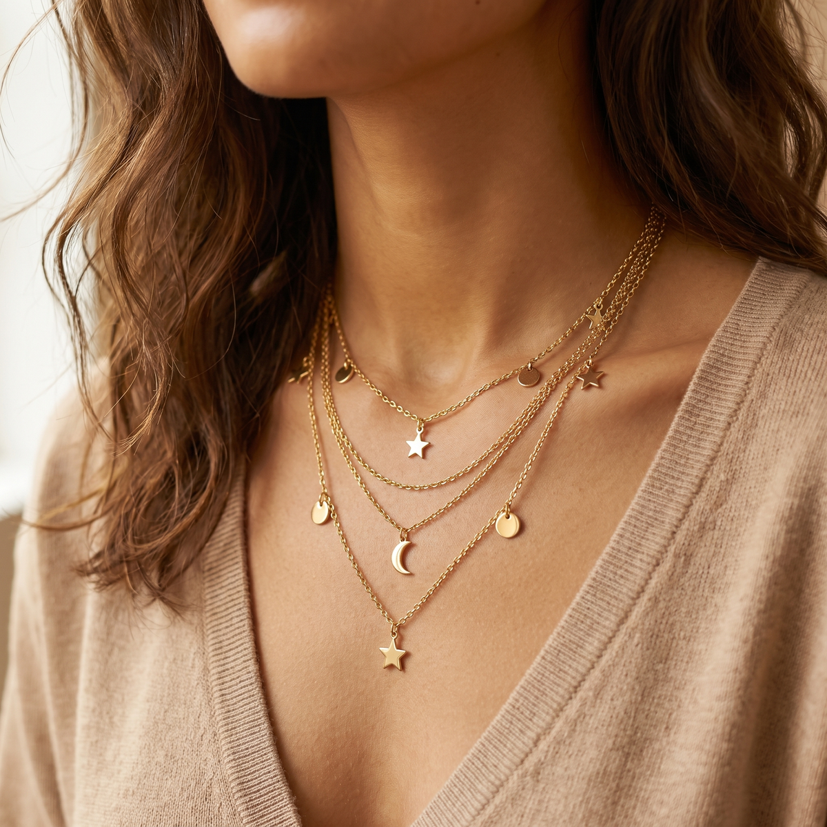 Gold Triple Layered Necklace
