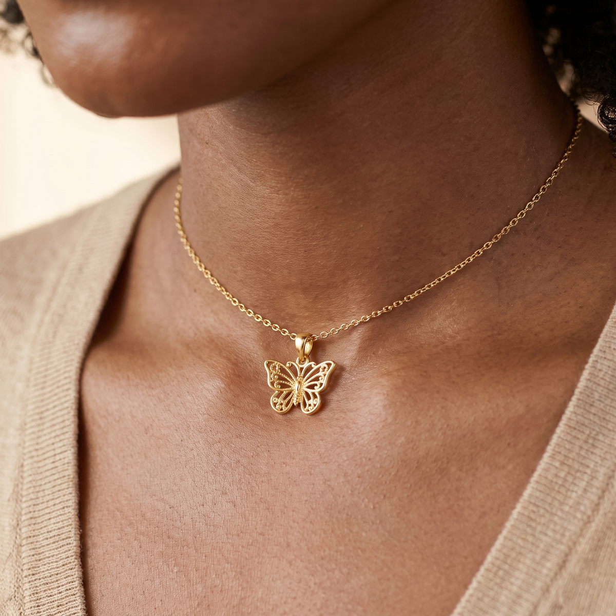 Gold Butterfly Choker
