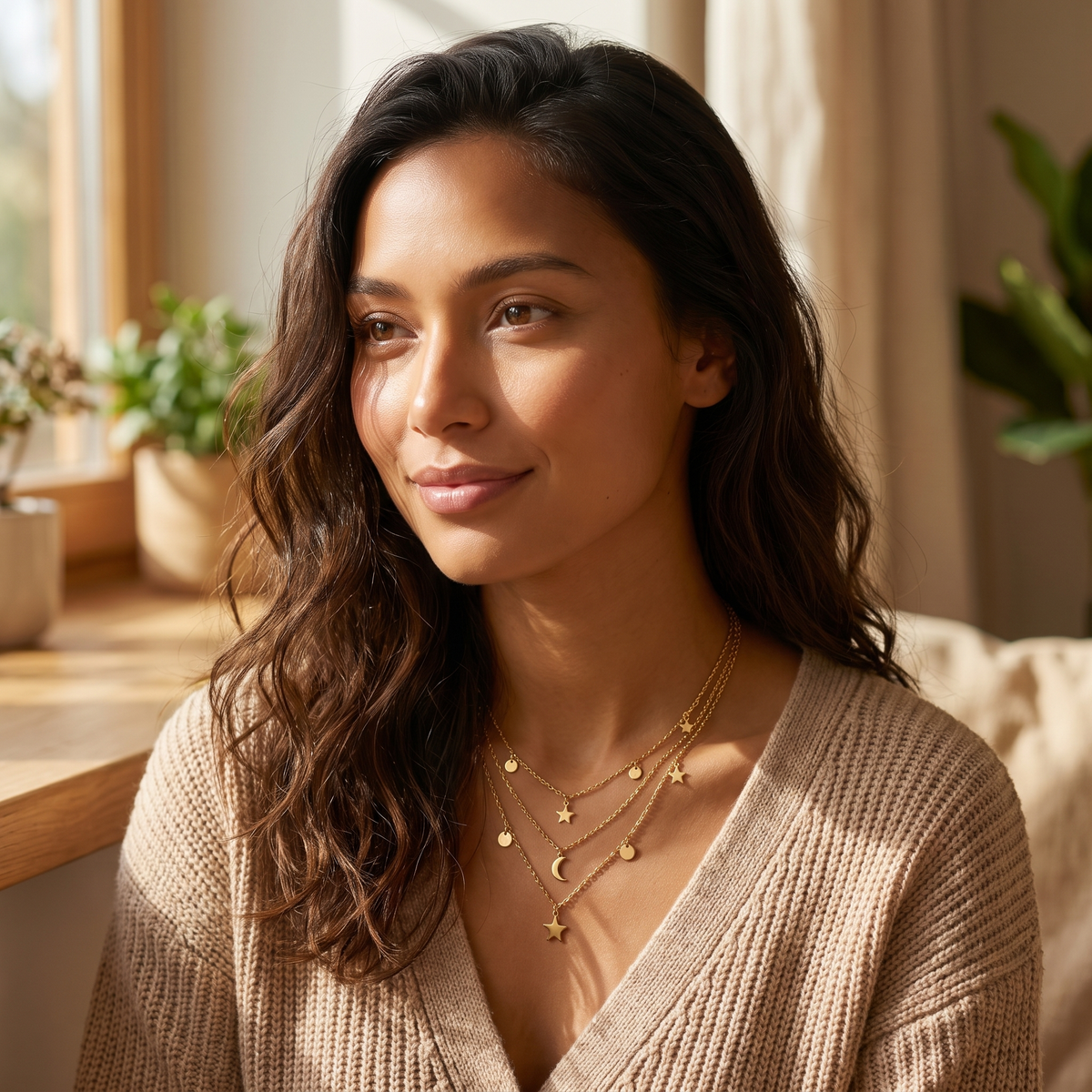 Gold Triple Layered Necklace