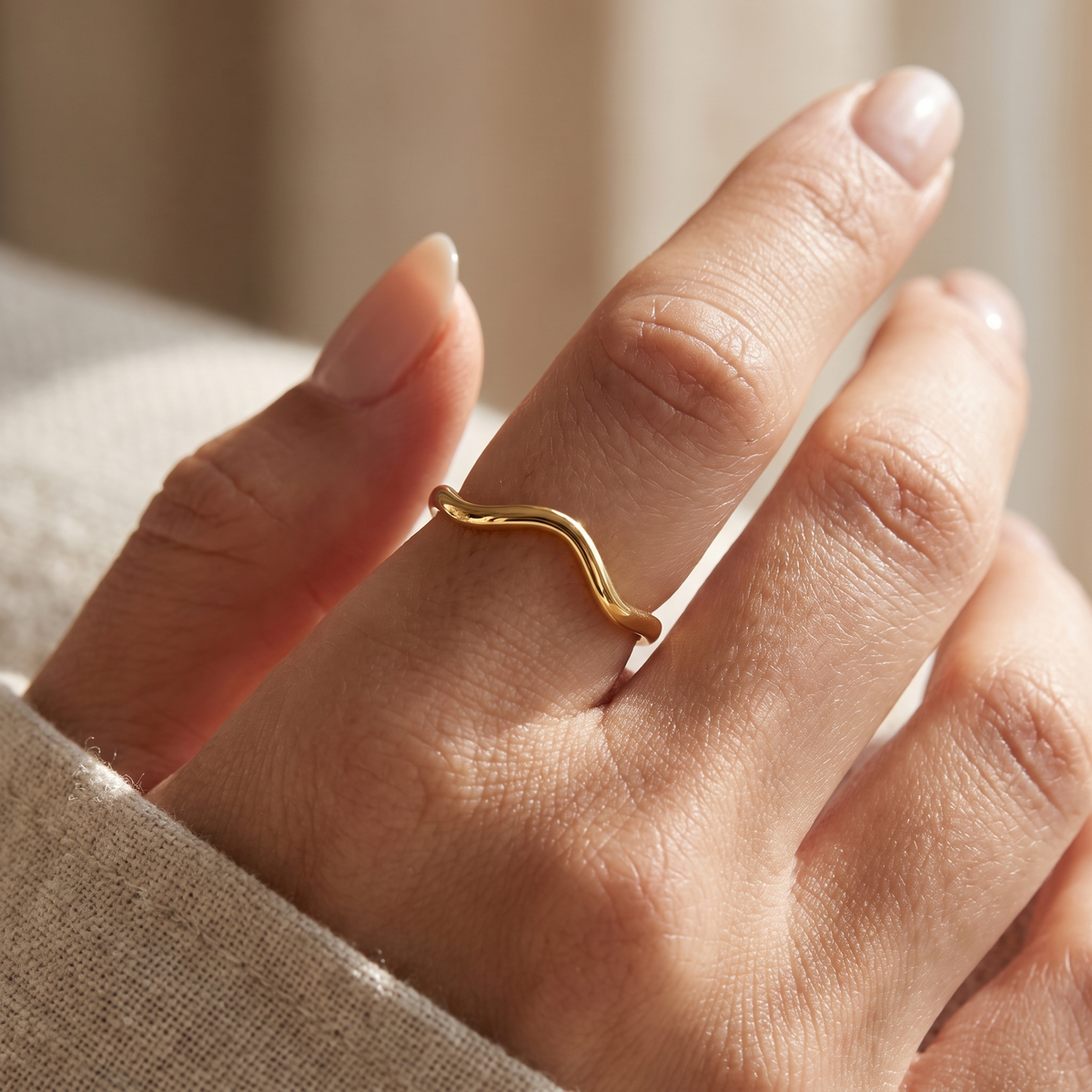 Gold Wave Ring