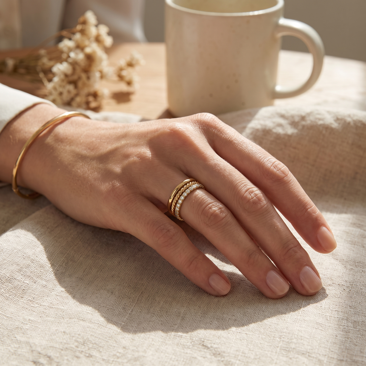 Gold Stacking Ring Trio