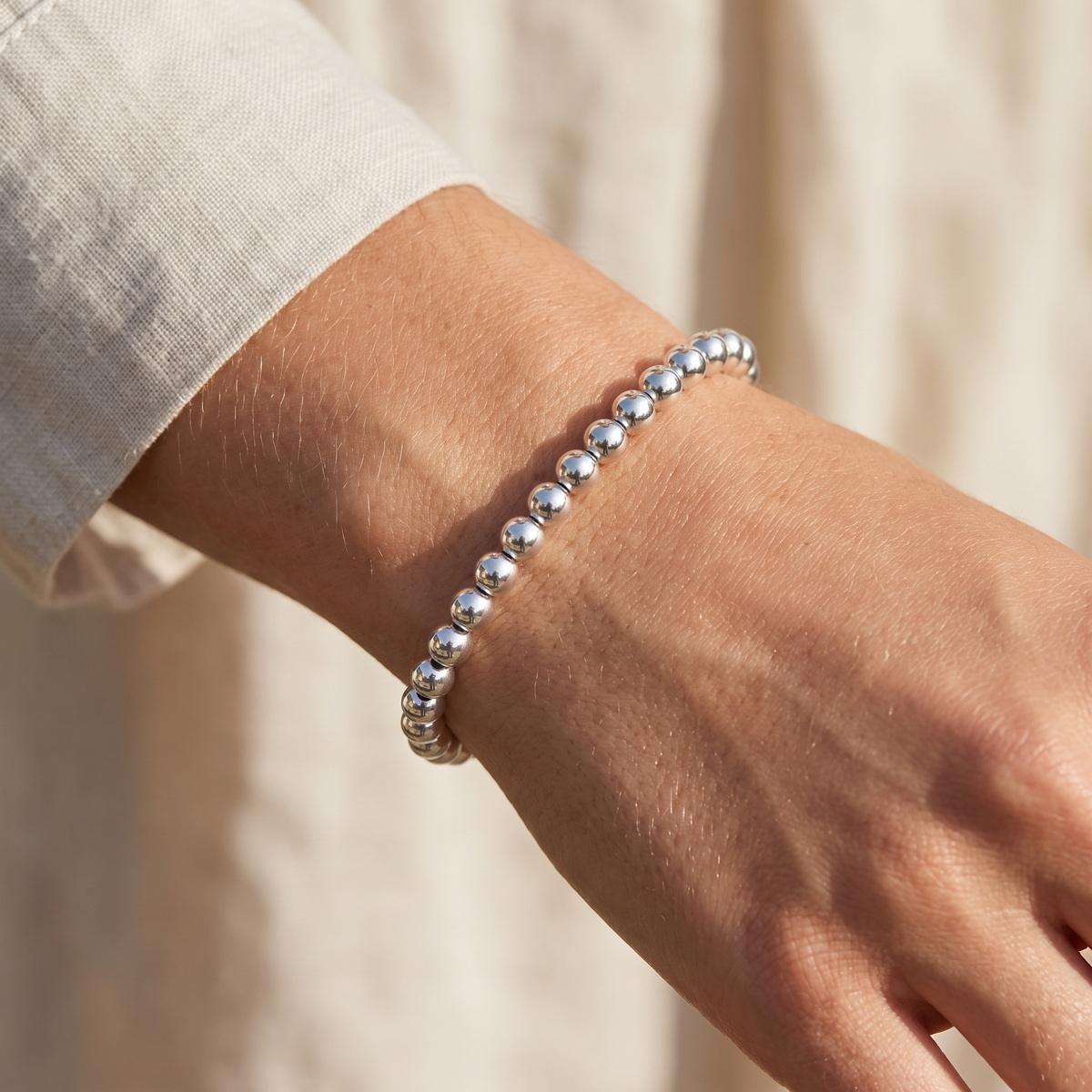 Silver Beaded Bracelet