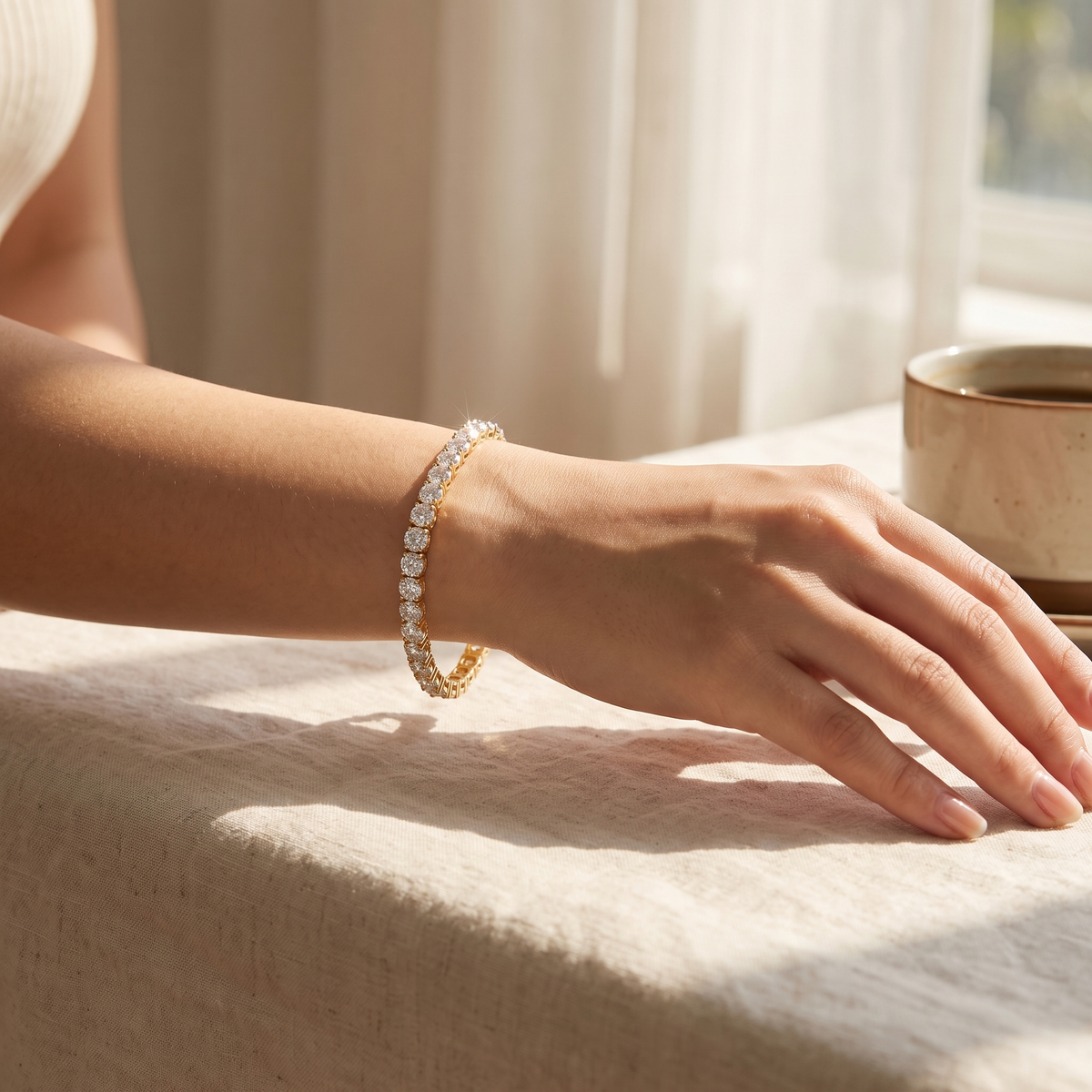 Gold CZ Tennis Bracelet