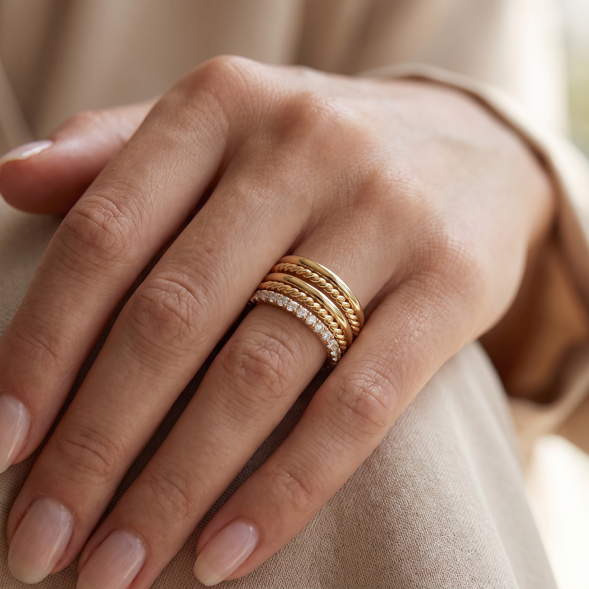 Gold Stacking Ring Trio