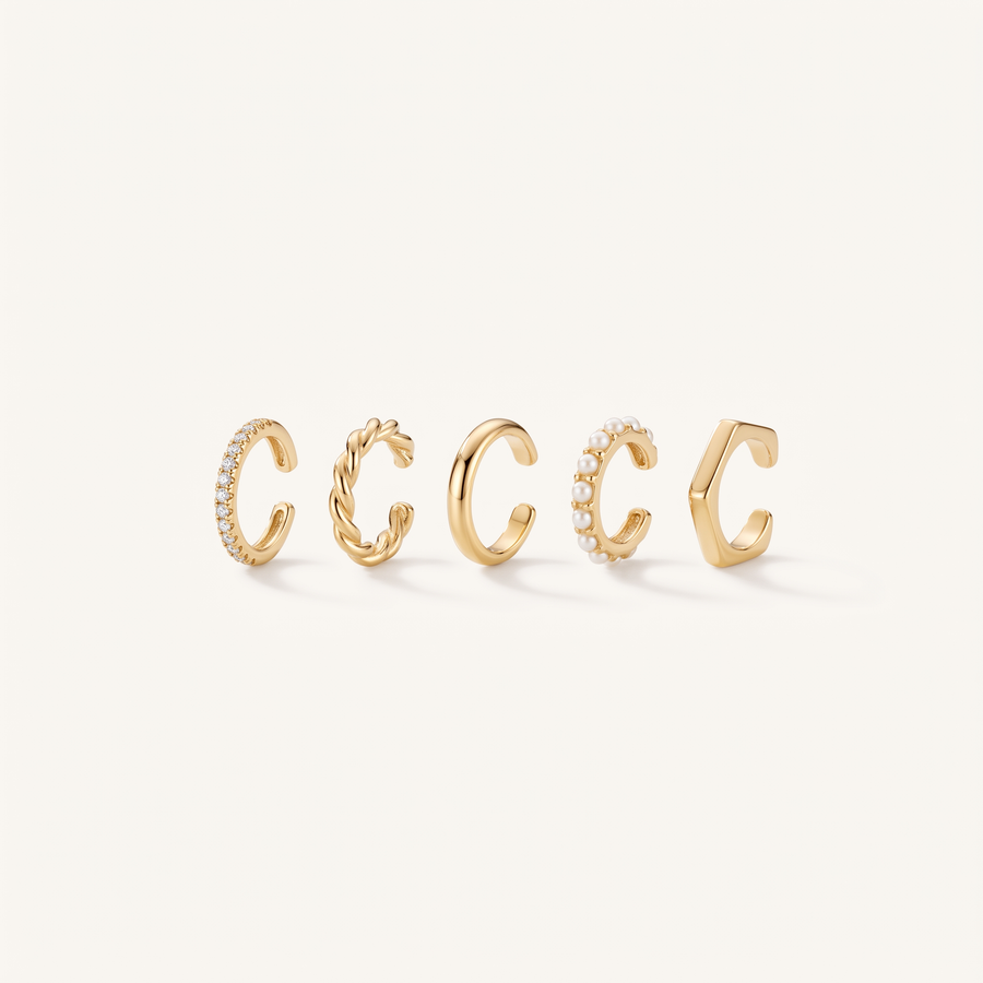 Gold Ear Cuff Set