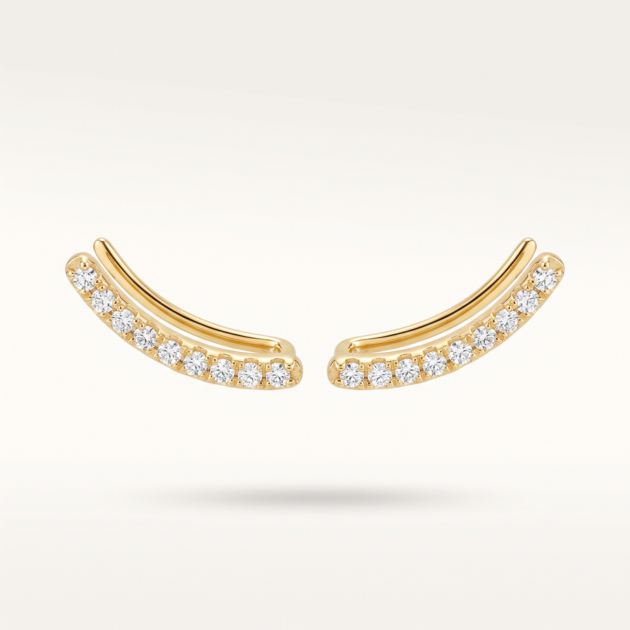Gold Ear Climber Earrings