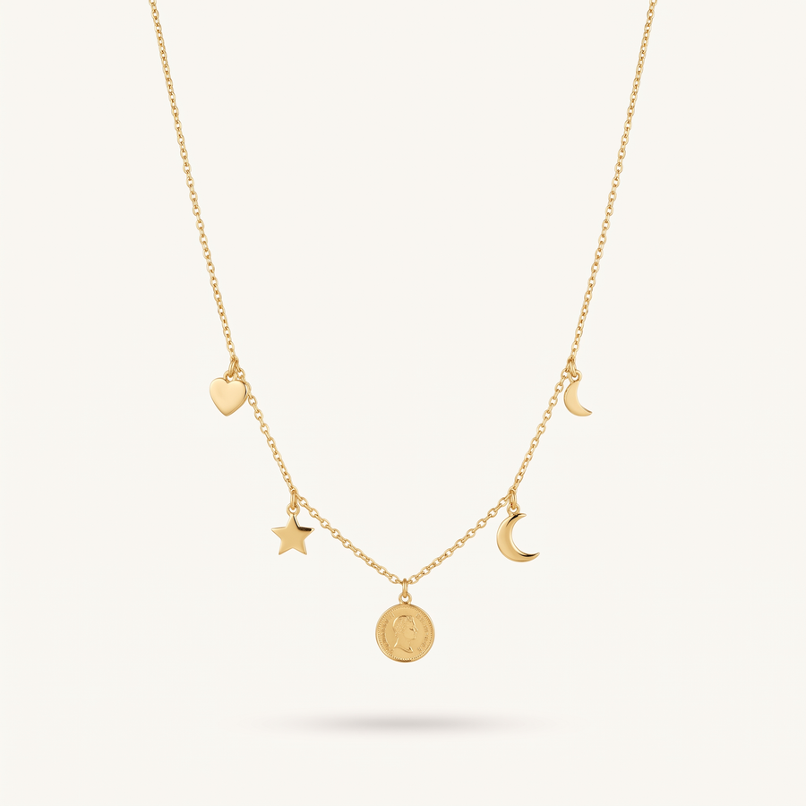 Gold Multi-Charm Necklace