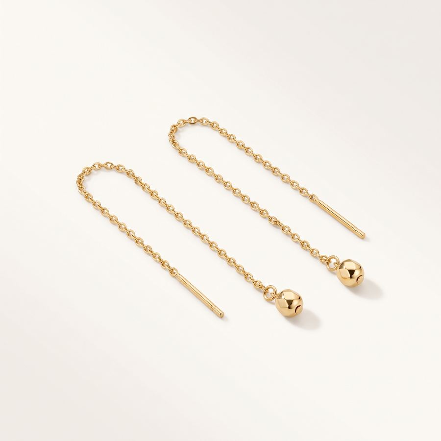 Gold Threader Chain Earrings