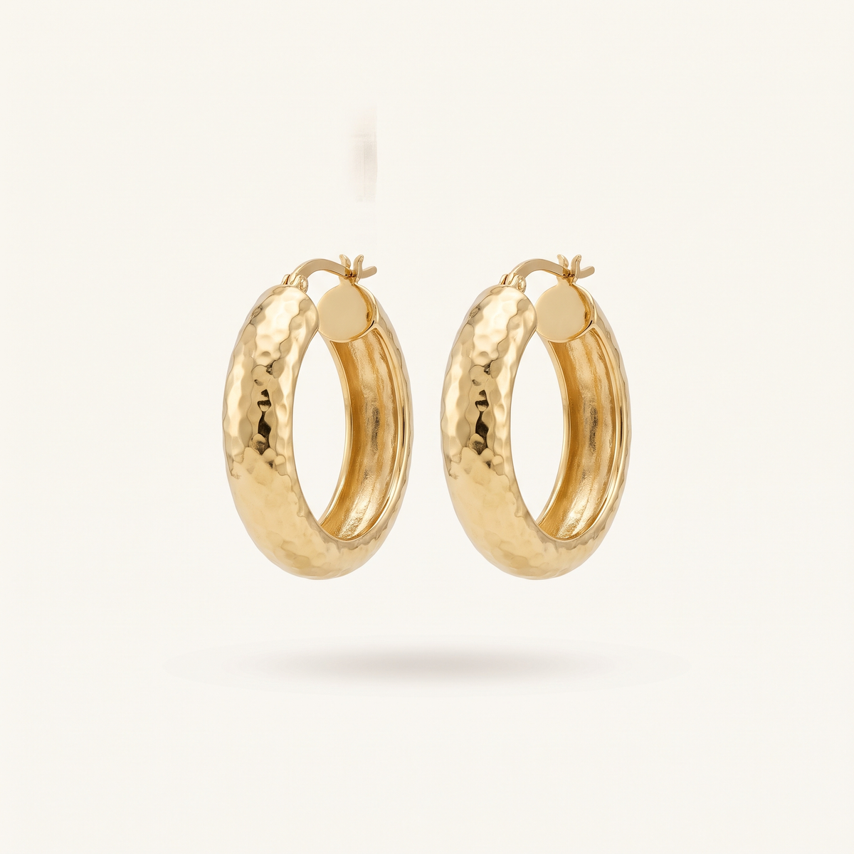 Gold Chunky Textured Hoops