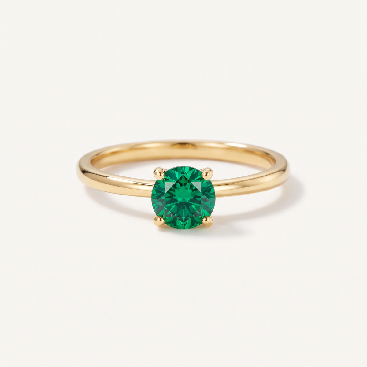 Gold Green CZ Ring