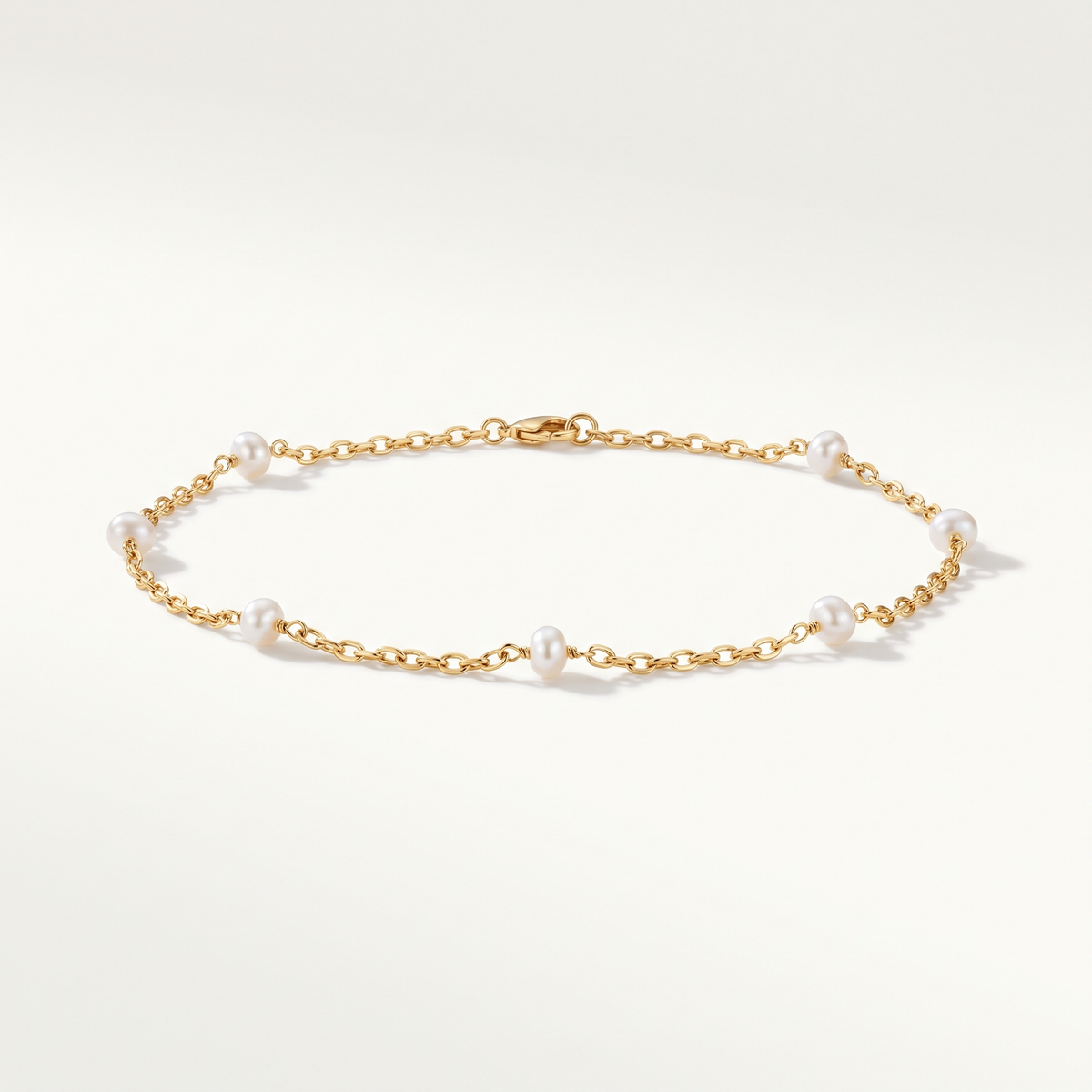 Gold Pearl Anklet product studio shot
