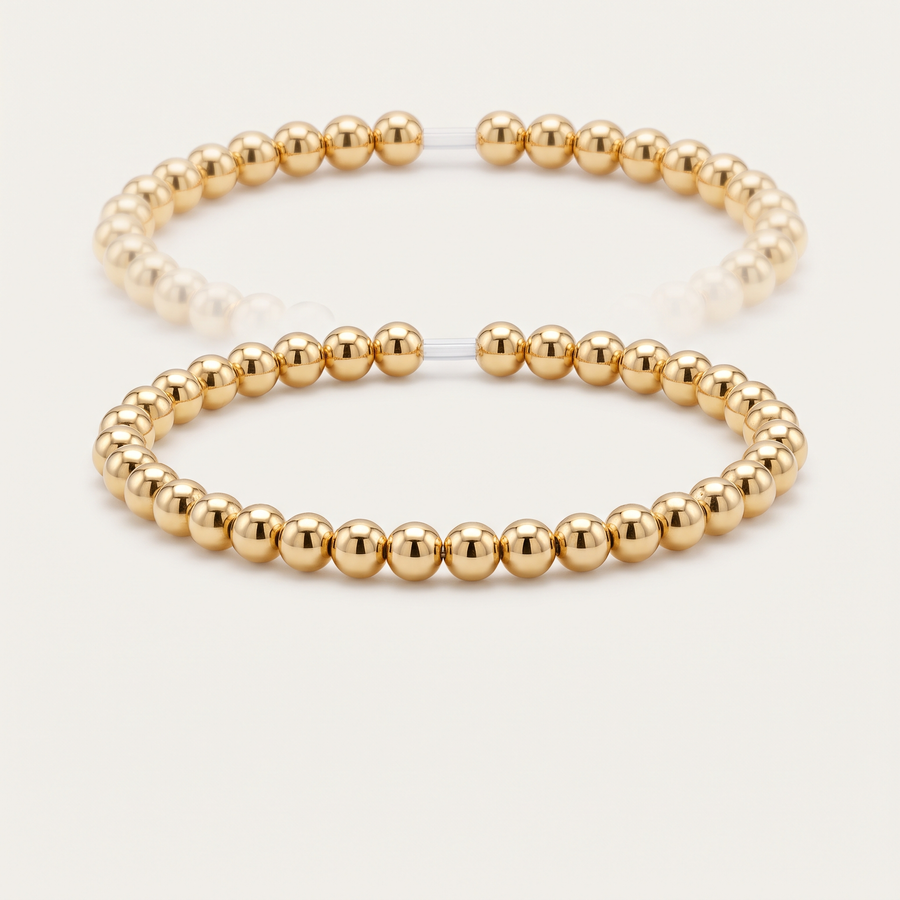 Gold Beaded Stretch Bracelet