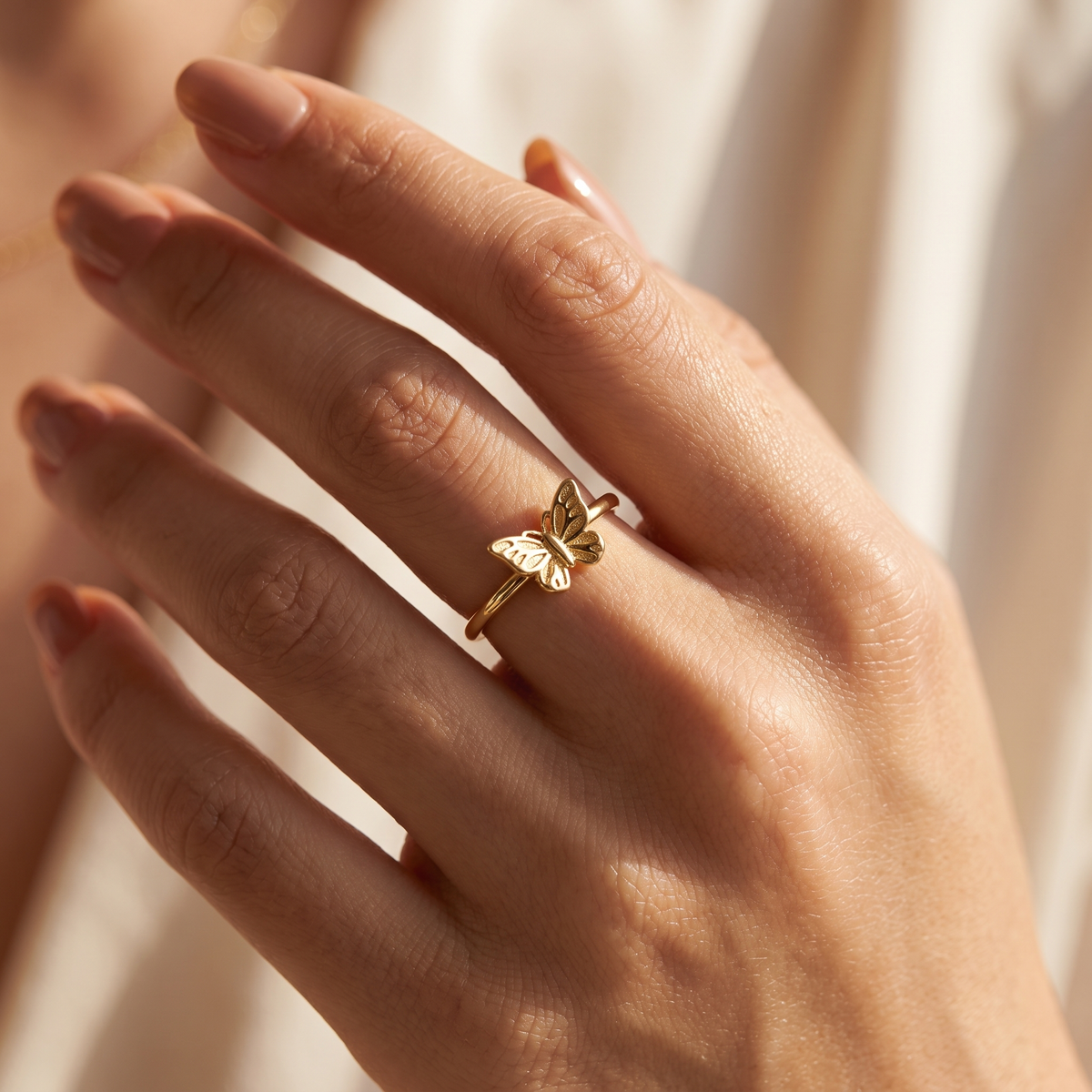 Gold Butterfly Ring