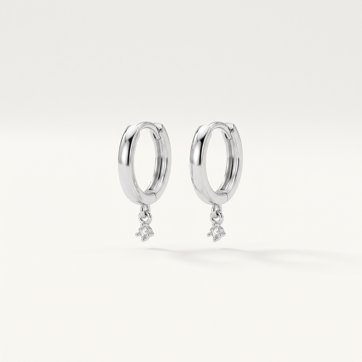Silver Charm Huggie Hoops