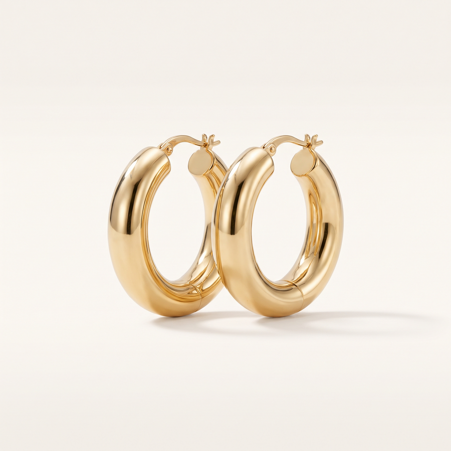 Gold XL Chunky Hoop Earrings