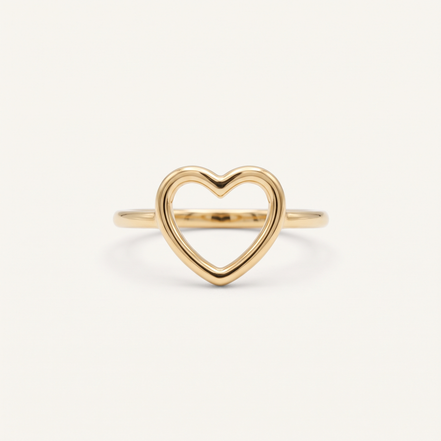 Gold Open Heart Ring