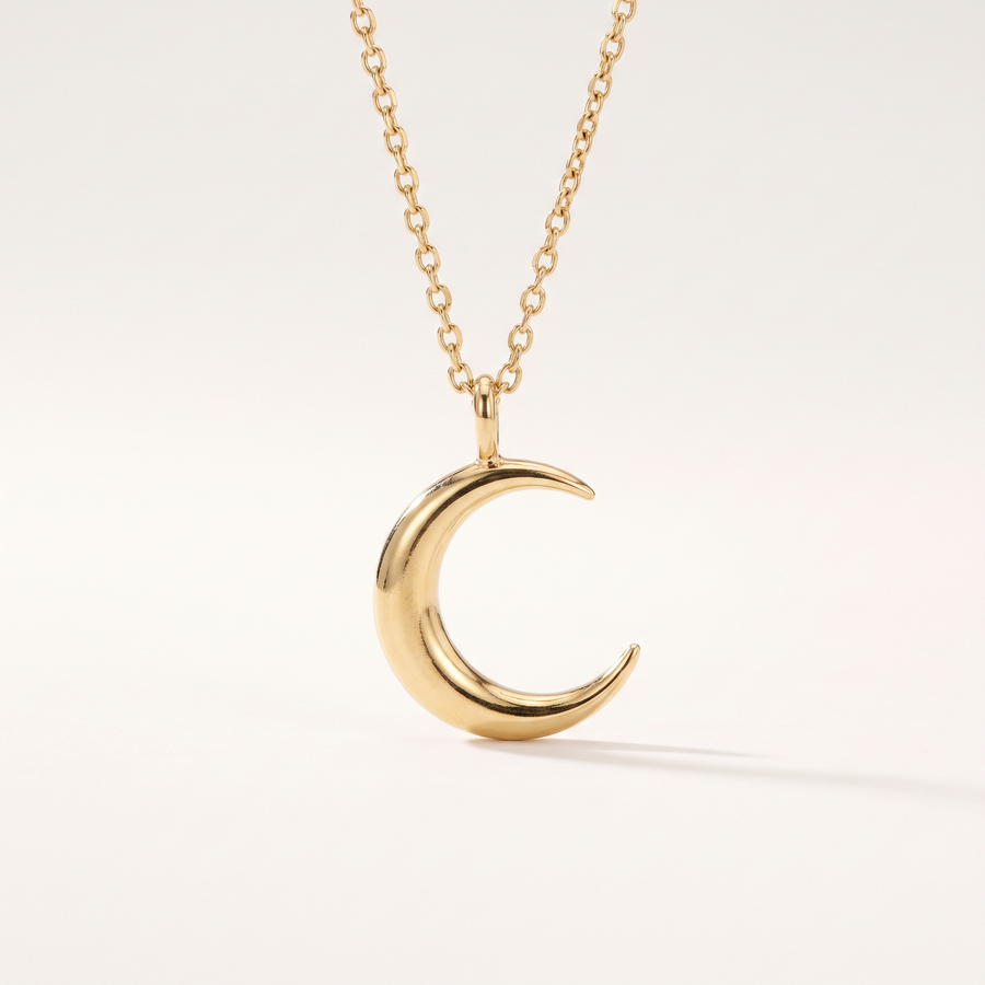 Gold Moon Pendant Necklace