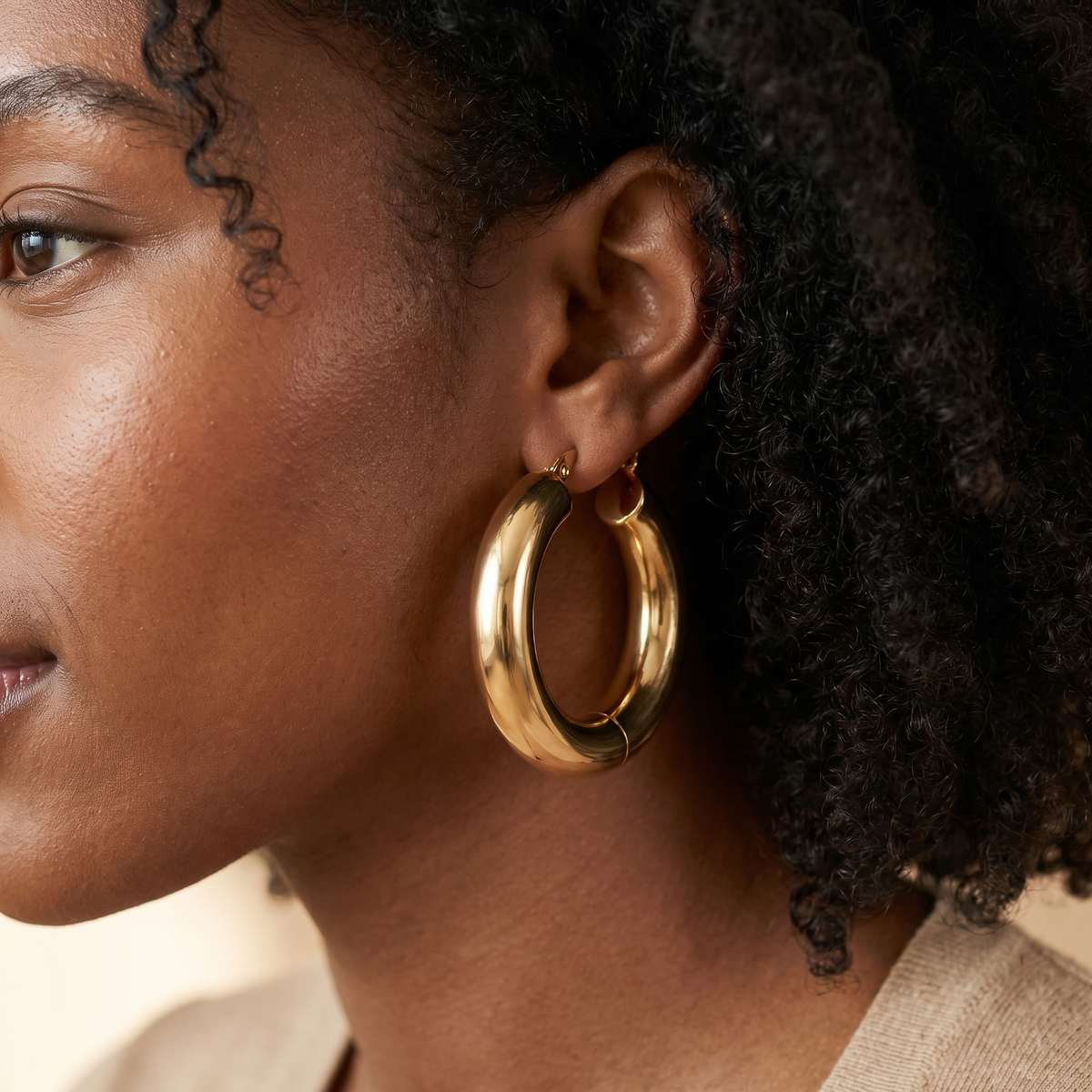 Gold XL Chunky Hoop Earrings